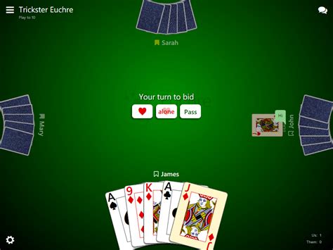 trickster euchre|play euchre against computer.